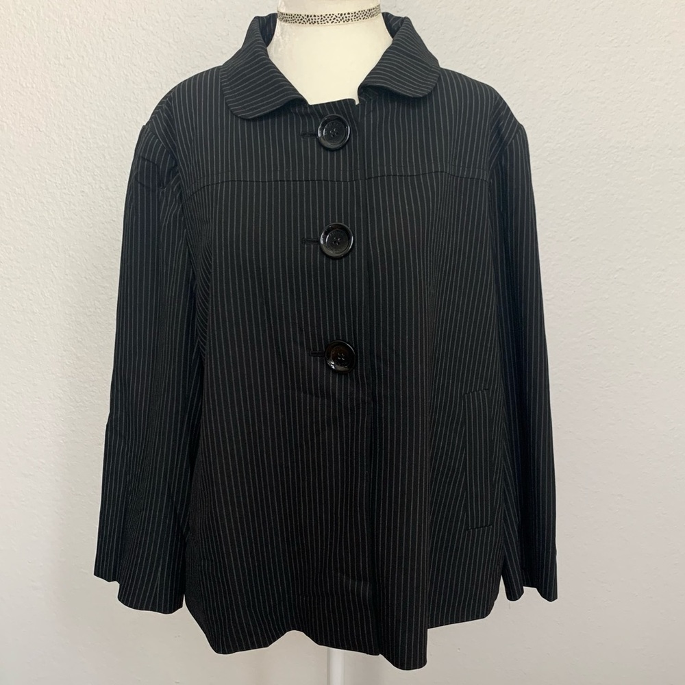 Michael Kors Black White Stripe Blazer Suit Jacket